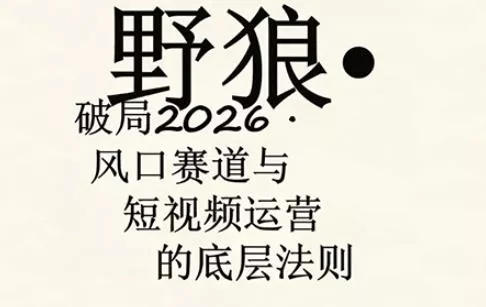 野狼团队·多平台实操运营课，覆盖AI口播、服装、好物、漫剪等热门玩法(更新4月29日) - 项目资源网
