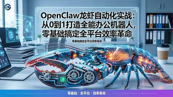 OpenClaw龙虾自动化实战：从0到1打造全能办公机器人，零基础搞定全平台效率革命 - 项目资源网