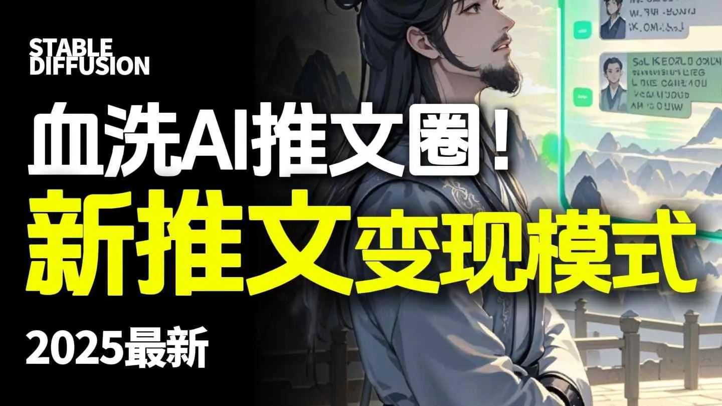 最新AI动态电影漫画小说推文，全流程实操教学，小白也能月入1W+ - 项目资源网