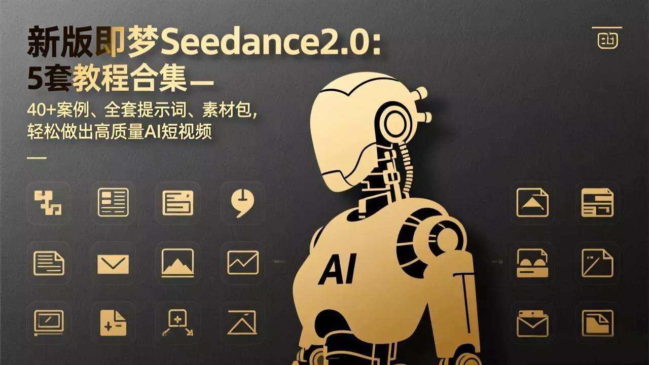 新版即梦Seedance2.0：5套教程合集，40+案例、全套提示词、素材包，轻松做出高质量AI短视频 - 项目资源网