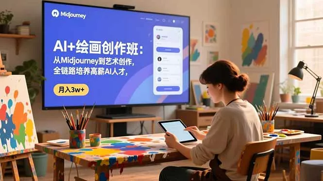 AI+绘画创作班：从Midjourney到艺术创作，全链路培养高薪AI人才，月入3w+ - 项目资源网