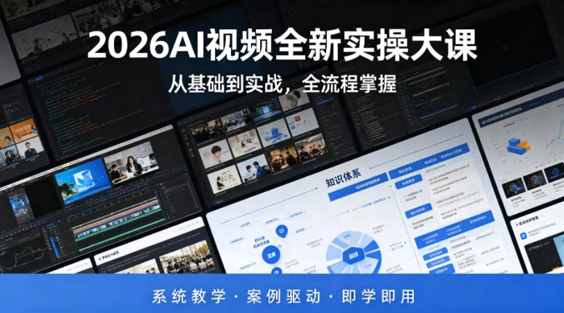 2026AI视频全新实操大课，从基础到实战，全流程掌握，系统教学·案例驱动·即学即用 - 项目资源网