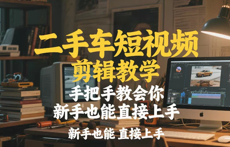 二手车短视频剪辑教学，手把手教会你，新手也能直接上手 - 项目资源网