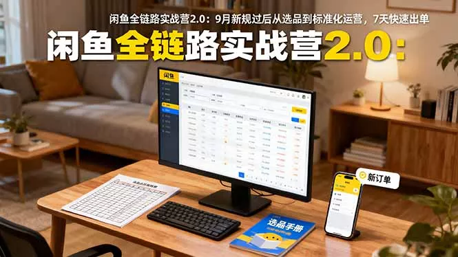 闲鱼全链路实战营2.0：9月新规过后从选品到标准化运营，7天快速出单 - 项目资源网
