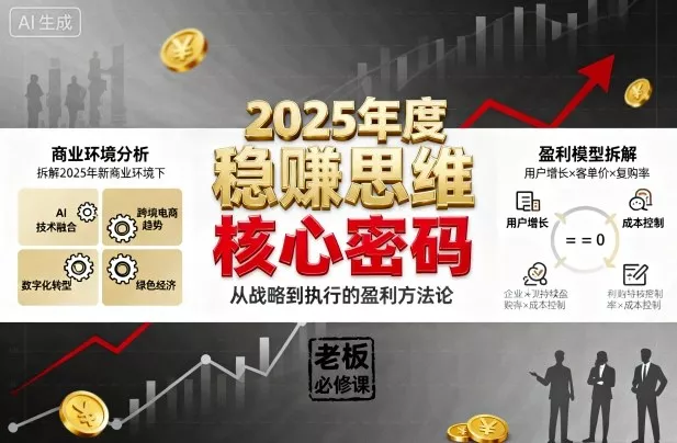 2025年度稳賺思维老板创业营，拆解2025年新商业环境下，企业实现持续盈利的核心密码 - 项目资源网