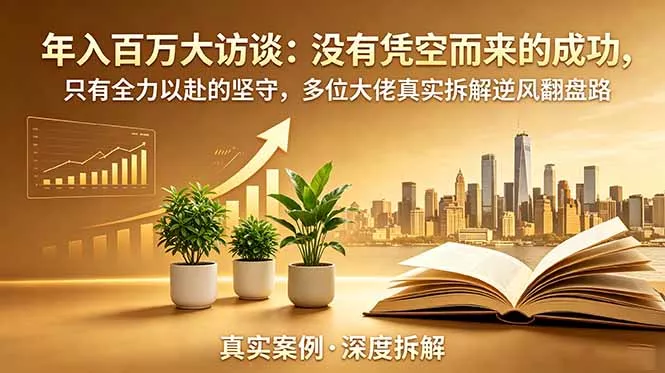 年入百万大访谈-更新：没有凭空而来的成功，只有全力以赴的坚守，多位大佬真实拆解逆风翻盘路 - 项目资源网
