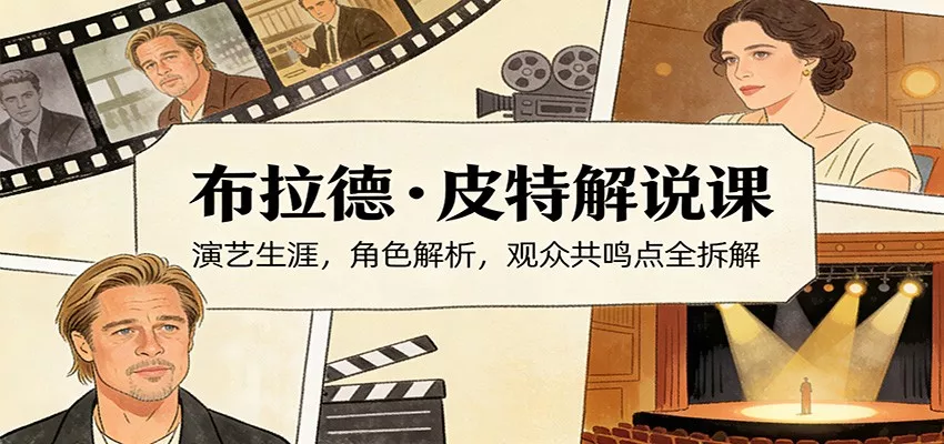 演员说-布拉德.皮特解说课：演艺生涯，角色解析，观众共鸣点全拆解 - 项目资源网