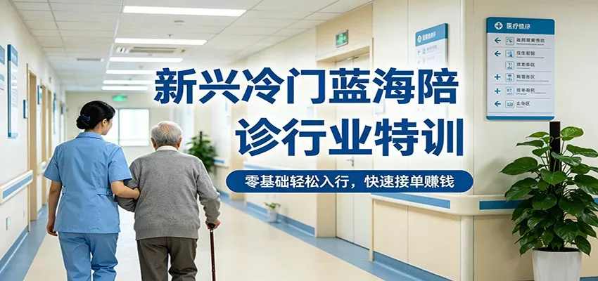 新兴冷门蓝海陪诊行业特训，零基础轻松入行，快速接单赚钱 - 项目资源网