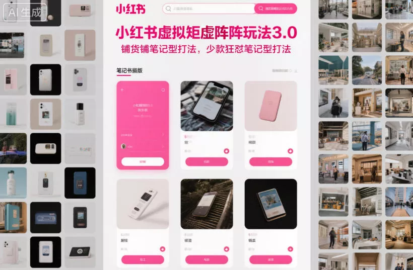 小红书虚拟矩阵玩法3.0，铺货铺笔记型打法，少款狂怼笔记型打法 - 项目资源网