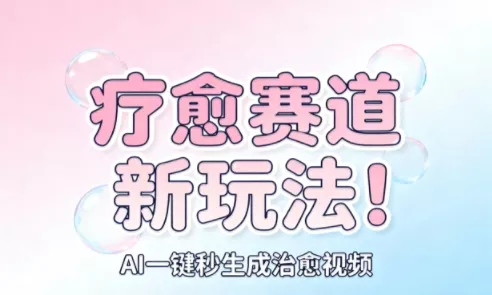 AI+疗愈+一键生成，一分钟一条素材，每天想要多少素材就多少素材，矩阵做，月入1W - 项目资源网