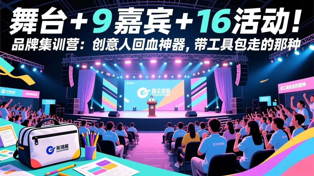 舞台 + 9 嘉宾 + 16 活动！品牌集训营：创意人回血神器，带工具包走的那种 - 项目资源网
