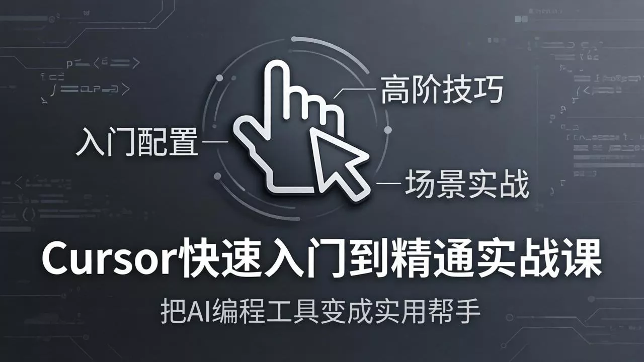 Cursor快速入门到精通实战课：入门配置+高阶技巧+场景实战，把AI编程工具变成实用帮手 - 项目资源网